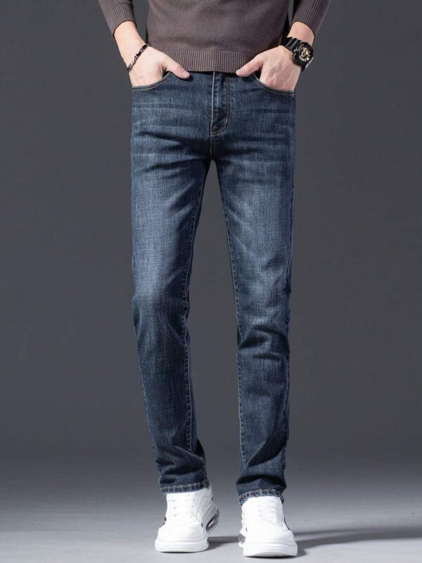 Men's Classic Straight-Fit Dark Wash Jeans