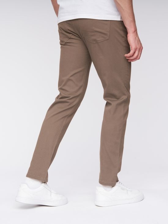 Taupe Slim-Fit Chino Pants