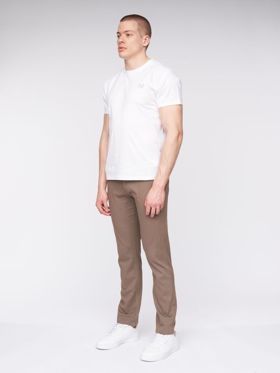 Taupe Slim-Fit Chino Pants