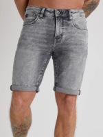 Men's Gray Slim-Fit Denim Shorts