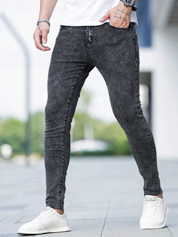 Men's Washed Black Slim Stretch Denim