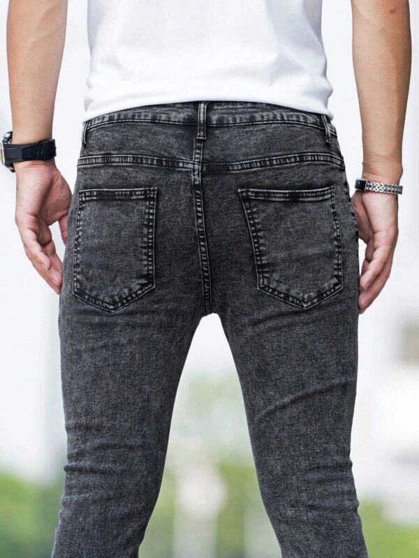 Men's Washed Black Slim Stretch Denim
